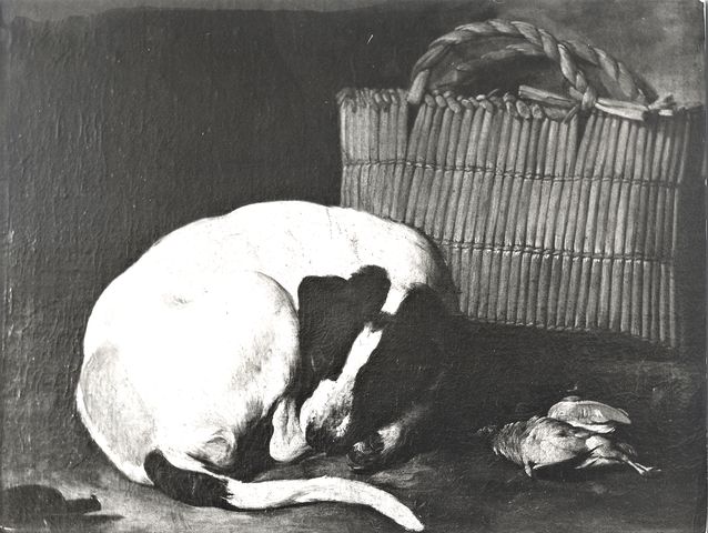 Farolfi, Ennio — Resani Arcangelo - sec. XVIII - Natura morta con sporta e cane addormentato — insieme